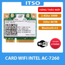 Card WIFI Dual Band Intel AC 7260 2.4Ghz và 5.0Ghz và Bluetooth 4.0