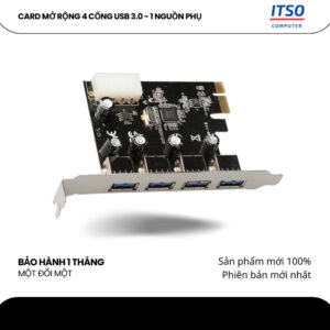 Card Mở Rộng USB 3.0 Từ Khe PCI E – 1 nguồn Phụ