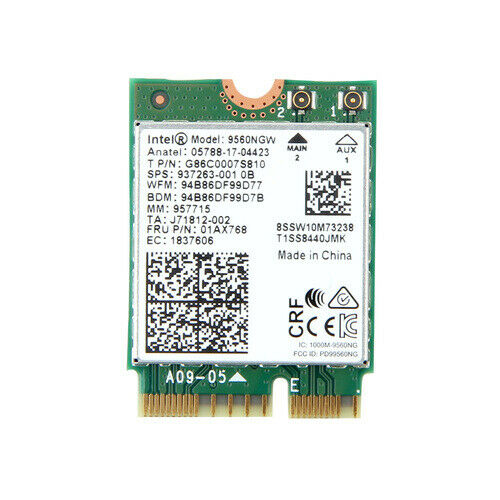 Card WIFI Intel AC 9560 khe M2 NGFF CNVi