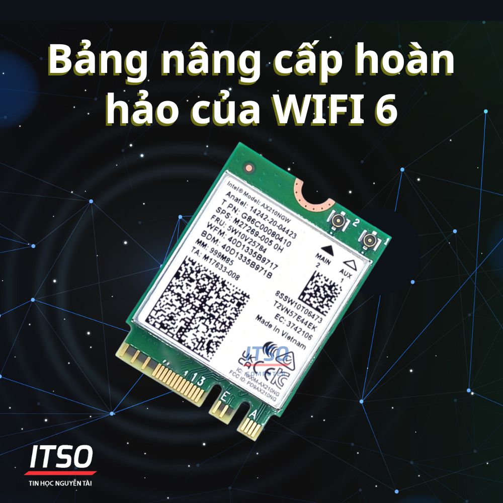 Card WIFI Intel WIFI-6E AX210 (AX210NGW) khe M2 NGFF cho laptop Card WIFI Intel WIFI-6E AX210 (AX210NGW) khe M2 NGFF cho laptop