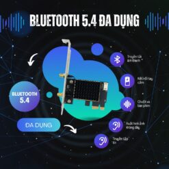 Card WIFI Intel WIFI-6E AX210 khe PCI tích hợp Bluetooth 5.4 có tản nhiệt