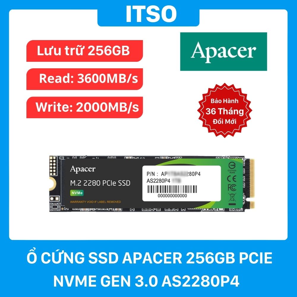 Ổ cứng SSD Apacer 256GB AS2280P4 M.2 PCIe 3.0 chính hãng Ổ cứng SSD Apacer 256GB AS2280P4 M.2 PCIe 3.0 chính hãng