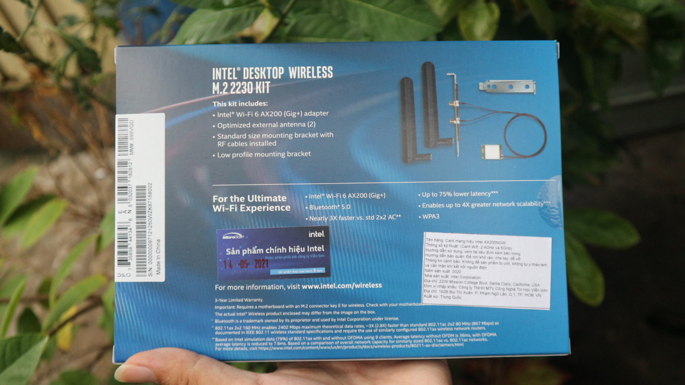 Bộ card WIFI Intel AX200 GIG+ fullbox hàng chính hãng