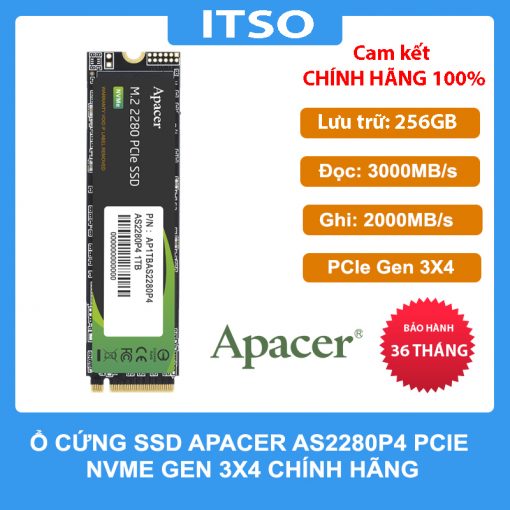 Ổ cứng SSD Apacer 256GB AS2280P4 M.2 PCIe Gen 3X4 chính hãng