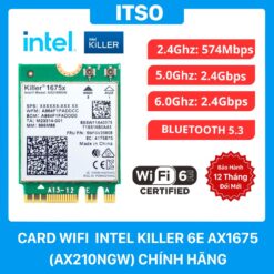 Card WIFI 6E Intel Killer AX1675x khe M2 NGFF cho laptop