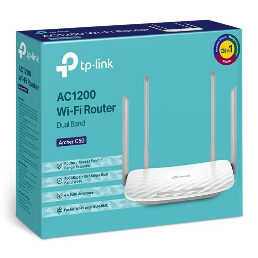 Router phát WIFI 2 băng tần TP Link AC1200 Archer C50