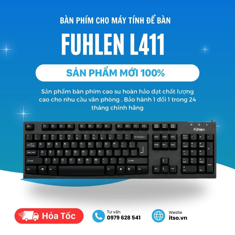 Bàn phím có dây Fuhlen L411 chính hãng Bàn phím có dây Fuhlen L411 chính hãng