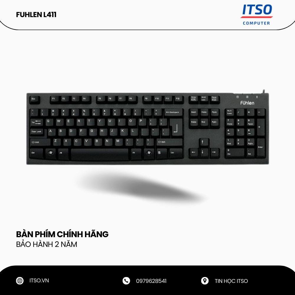 Bàn phím có dây Fuhlen L411 chính hãng Bàn phím có dây Fuhlen L411 chính hãng