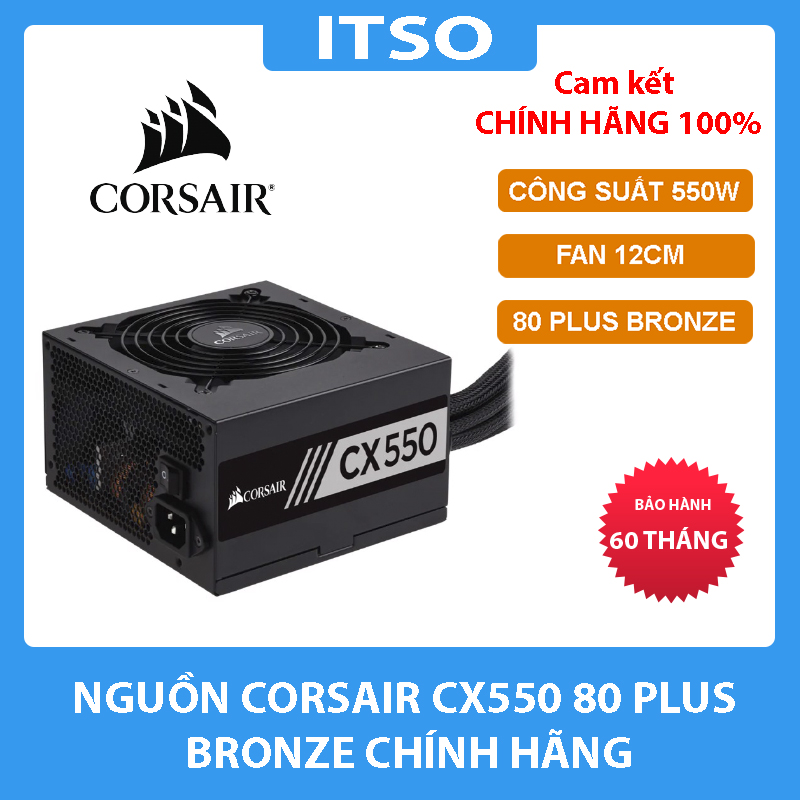 Nguồn máy tính Corsair CX550 80 Plus Bronze chính hãng