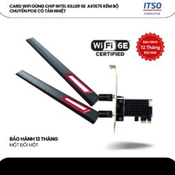 Card WIFI Intel Killer 6E AX1675 khe PCI tích hợp Bluetooth 5.3 có tản nhiệt