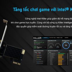 Card WIFI Intel Killer 6E AX1675 khe PCI tích hợp Bluetooth 5.3 có tản nhiệt