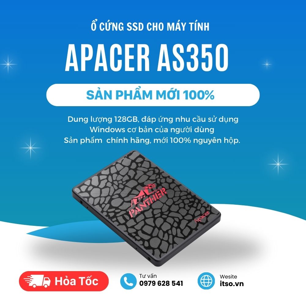 Ổ cứng SSD Apacer Panther AS350 128GB SATA 3 chính hãng Ổ cứng SSD Apacer Panther AS350 128GB SATA 3 chính hãng