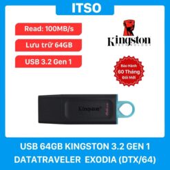 USB 3.2 Kingston 64GB DataTraveler Exodia(DTX/64GB) chính hãng