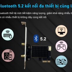 Card WIFI Intel WIFI-6E AX210 khe PCI tích hợp Bluetooth 5.3 có tản nhiệt