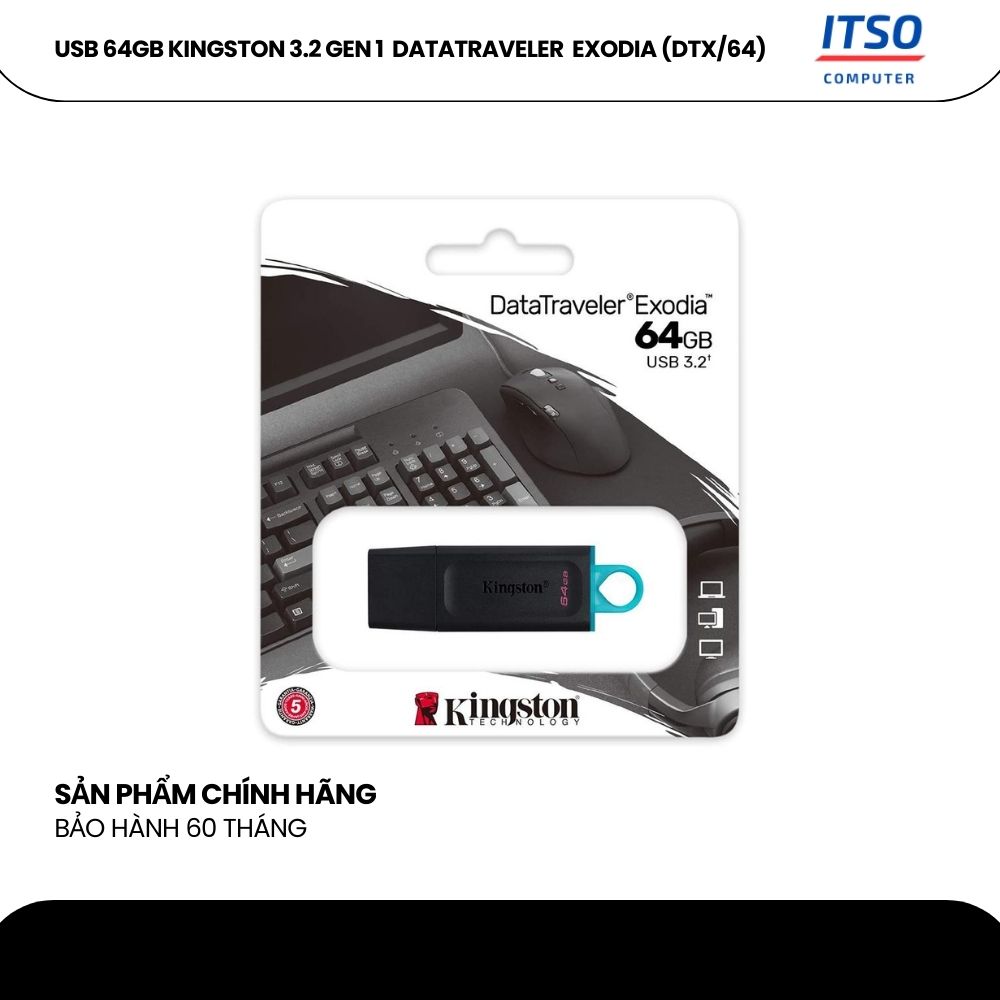 USB 3.2 Kingston 64GB DataTraveler Exodia(DTX/64GB) chính hãng USB 3.2 Kingston 64GB DataTraveler Exodia(DTX/64GB) chính hãng