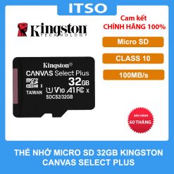Thẻ nhớ Kingston 64GB micSD Select Pls 100R C10-non Adapter