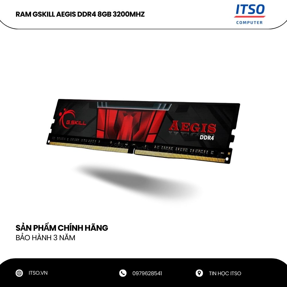 Ram 8GB GSKILL Aegis DDR4 3200 chính hãng 6 Ram 8GB GSKill Aegis DDR4 3200 chính hãng