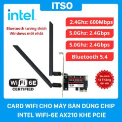 Card WIFI 6E Intel AX210 sử dụng khe cắm PCIe