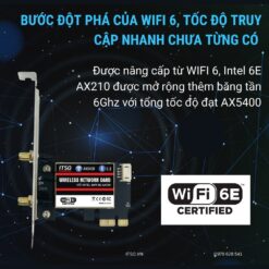Card WIFI 6E Intel AX210 sử dụng khe cắm PCIe