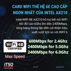Card WIFI 6E Intel AX210 sử dụng khe cắm PCIe
