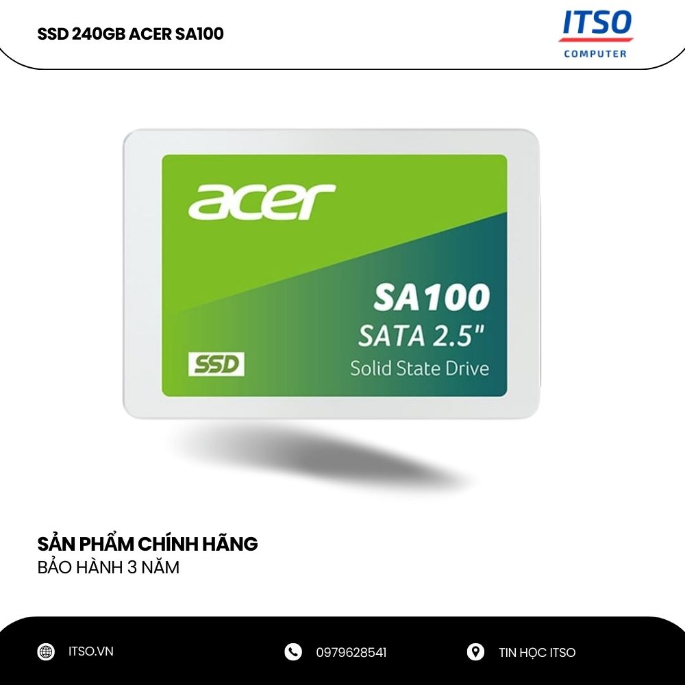 Ổ cứng SSD Acer SA100 240GB SATA 3 chính hãng 9 Ổ cứng SSD Acer SA100 240GB SATA 3 chính hãng