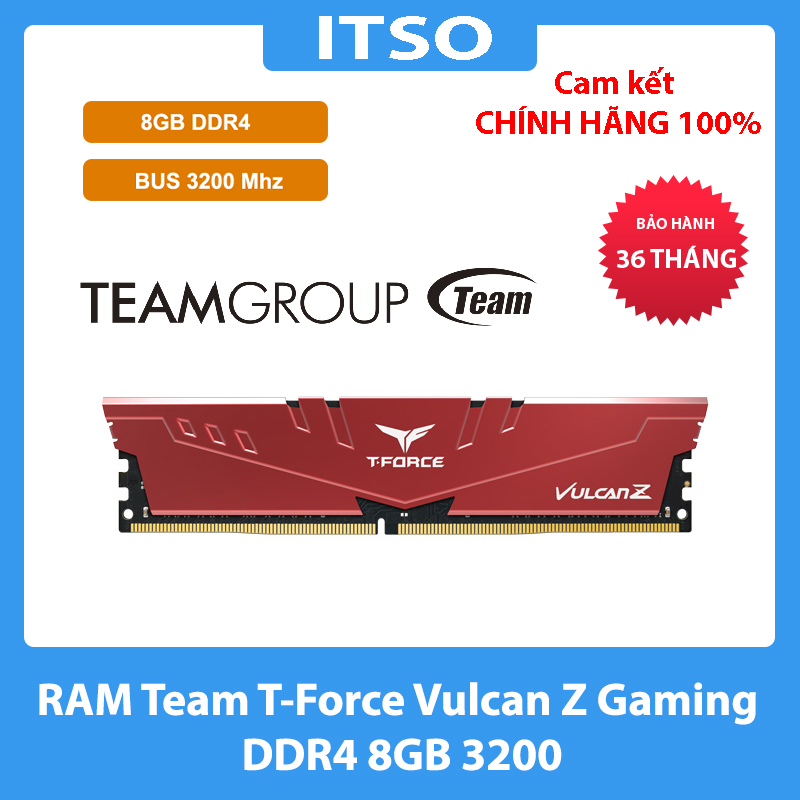 Ram máy tính TeamGroup T-Force Vulcan Z Gaming DDR4 8GB 3200 chính hãng