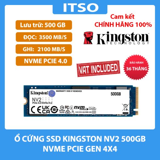 Ổ cứng SSD Kingston NV2 M.2 PCIe Gen4 x4 NVMe 500G chính hãng