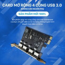 Card mở rộng 4 cổng USB 3.0 không cần nguồn phụ