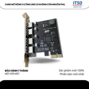 Card mở rộng 4 cổng USB 3.0 không cần nguồn phụ