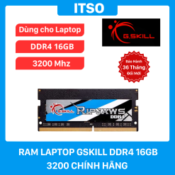 Sử dụng cho: Laptop Thế hệ ram: DDR4 Dung lượng ram: 16GB Tốc độ bus: 3200 Mhz Điện áp: 1.2V Xuất xứ: Chính hãng GSkill