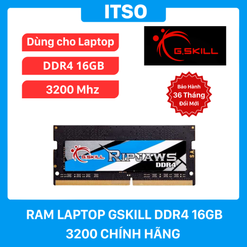 Ram laptop 16GB G.Skill Ripjaws DDR4 3200 chính hãng