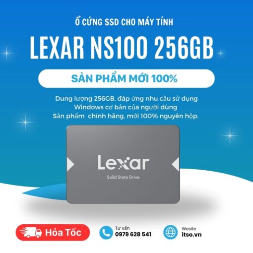 Ổ cứng SSD 256GB Lexar NS100 SATA 3 chính hãng
