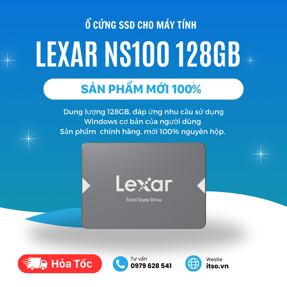 Ổ cứng SSD 128GB Lexar NS100 SATA 3 chính hãng 