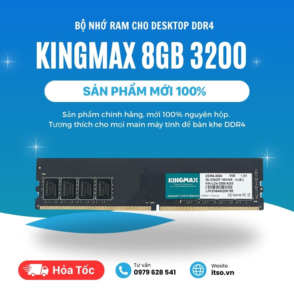 Ram 8GB Kingmax DDR4 3200Mhz chính hãng Ram 8GB Kingmax DDR4 3200Mhz chính hãng