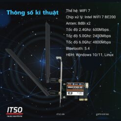 Card WIFI 7 Intel BE200 sử dụng khe cắm PCIe