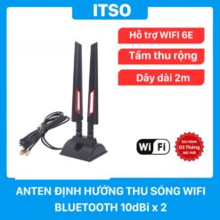 Anten định hướng thu sóng WIFI Bluetooth 10dbi x2 (Lỗ bên trong) – Dây 2m