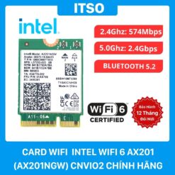 Card WIFI Intel WIFI-6 AX201 (AX201NGW) CNVIo2 khe M2 NGFF cho laptop