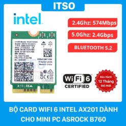 Bộ card WIFI 6 Intel AX201 dành cho ASRock DeskMini B760