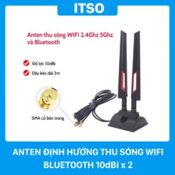 Anten định hướng thu sóng WIFI Bluetooth 10dbi x2 (Lỗ bên trong) – Dây 2m