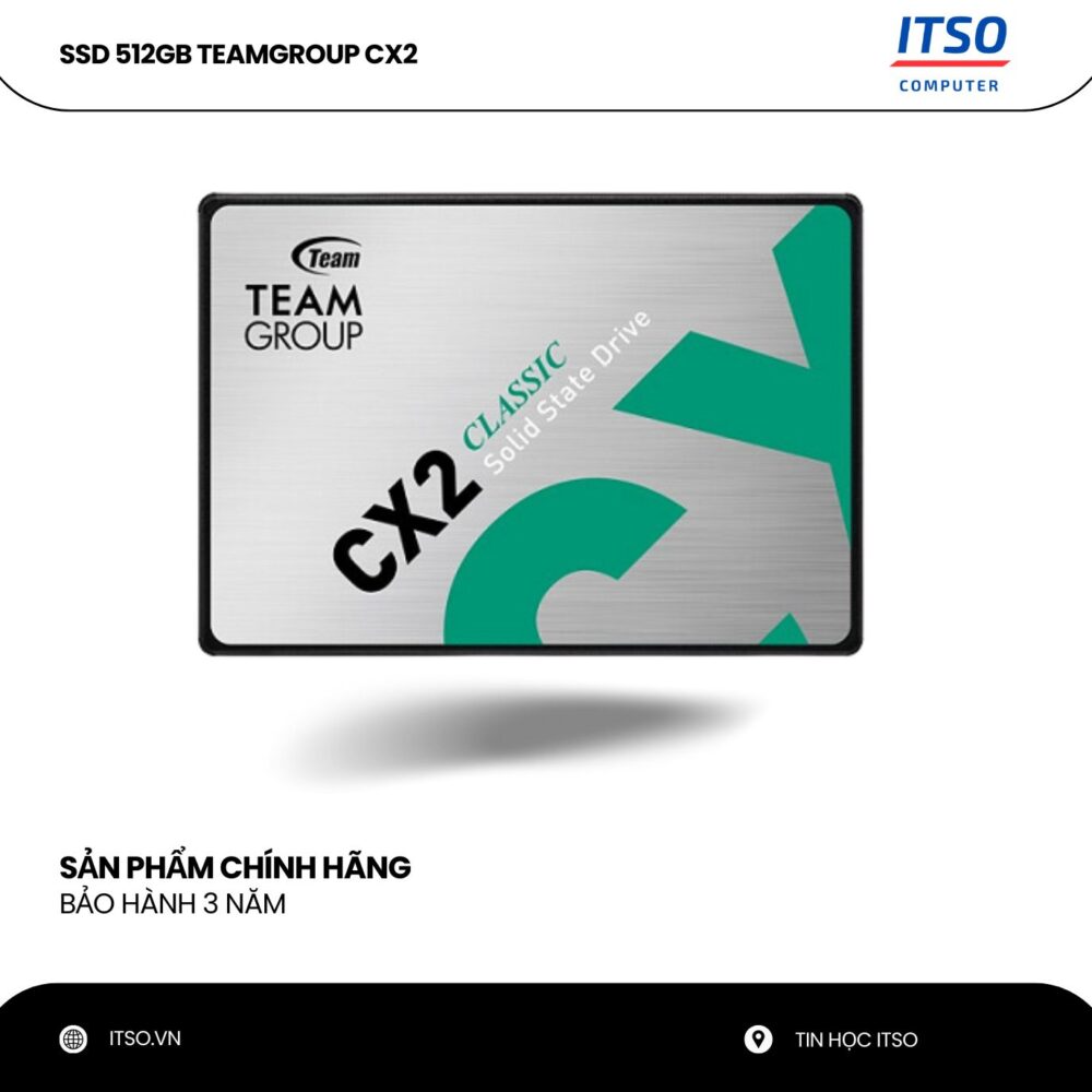 Ổ cứng SSD 512GB TEAMGROUP CX2 SATA 3 chính hãng