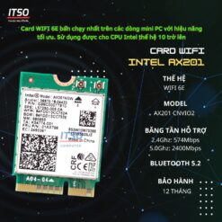 Card WIFI Intel WIFI-6 AX201 (AX201NGW) CNVIo2 khe M2 NGFF cho laptop