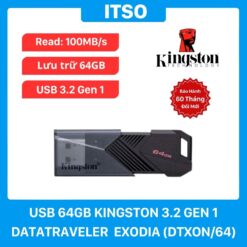 USB 3.2 Kingston 64GB DataTraveler Exodia Onyx (DTXON/64GB) chính hãng