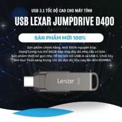 USB 64GB Lexar 3.1 D400 64GB BL Titanium chính hãng