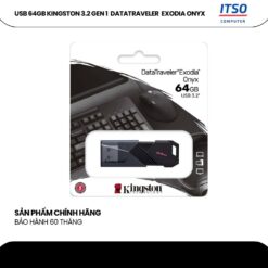 USB 3.2 Kingston 64GB DataTraveler Exodia Onyx (DTXON/64GB) chính hãng
