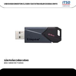 USB 3.2 Kingston 64GB DataTraveler Exodia Onyx (DTXON/64GB) chính hãng