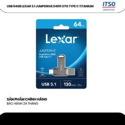 USB 64GB Lexar 3.1 D400 64GB BL Titanium chính hãng