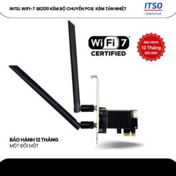 Card WIFI 7 Intel BE200 sử dụng khe cắm PCIe có tản nhiệt
