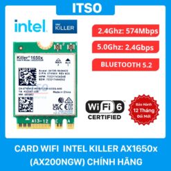 Card WIFI 6 Intel Killer AX1650x khe M2 NGFF cho laptop