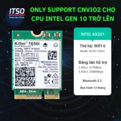Card WIFI 6 Intel Killer AX1650i CNVio2 khe M2 NGFF cho laptop