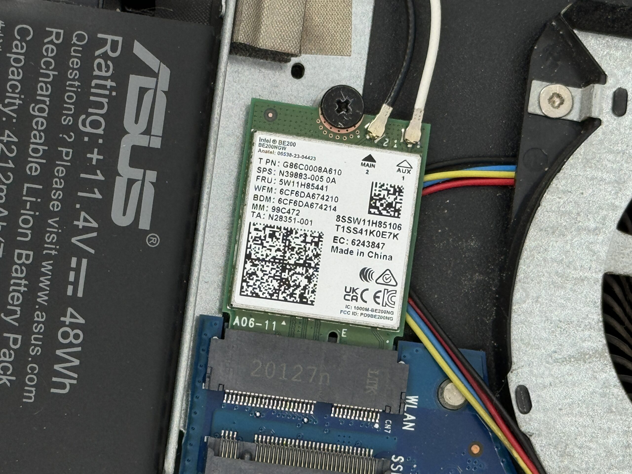 Nâng cấp card WIFI 7 BE200 cho Laptop Asus